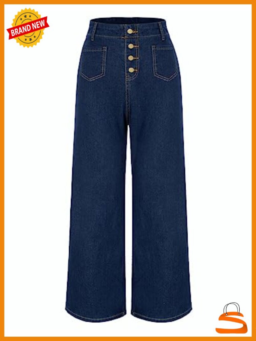 High Waisted Wide Leg Bell Bottom Jeans Stretchy Flare Denim Pants